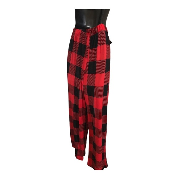 2pack Black & White, Red & Black Checkered soft cozy pajama pants size large new - Picture 3 of 16